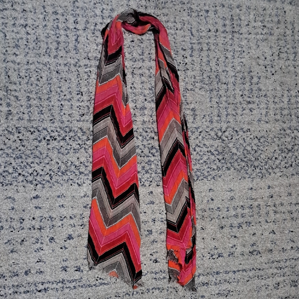 Source Unknown Chevron Scarf - Pink, Black, Gray